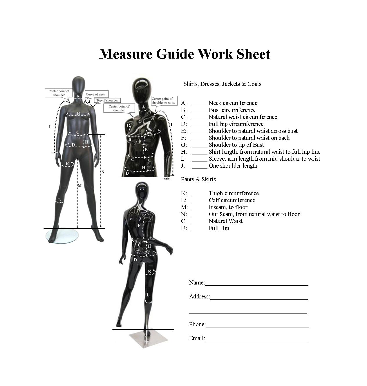 put in my measurements to find body shape